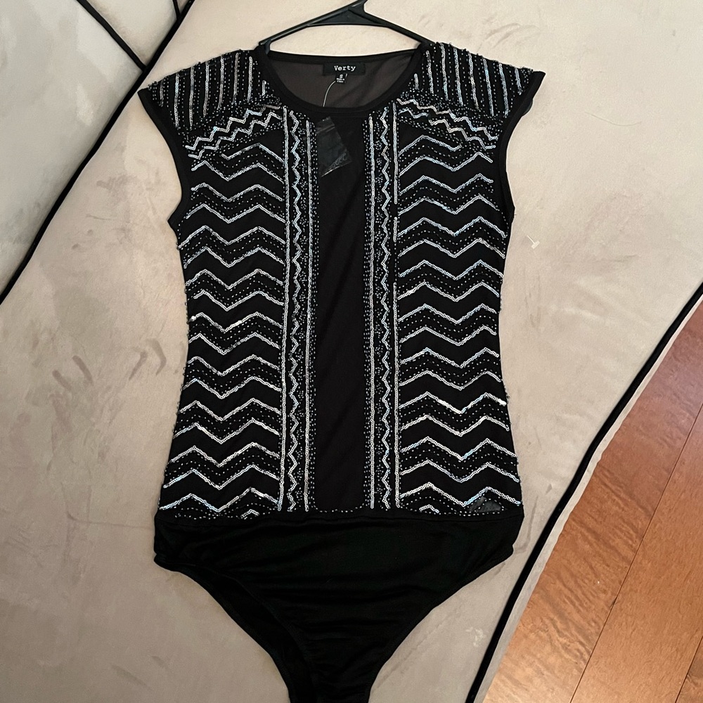 Sheer Swarovski crystal body suit
